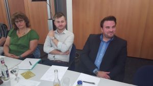 Hoffnungsvollen Gründertalente von links: Holle Redapath, Stephan Krause und Mario-Sebastian Fertig.