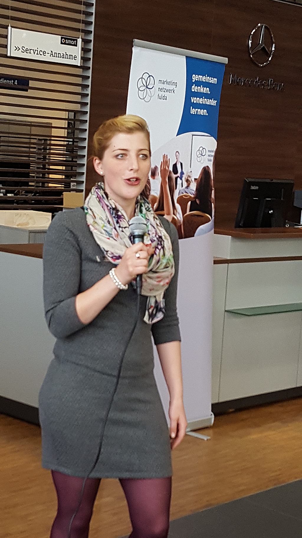 Yasmin Wohlerdt zuständig für das Handelsmarketing bei Mercedes Kunzmann in Fulda begrüßte die Mitglieder des Marketing-Netzwerks