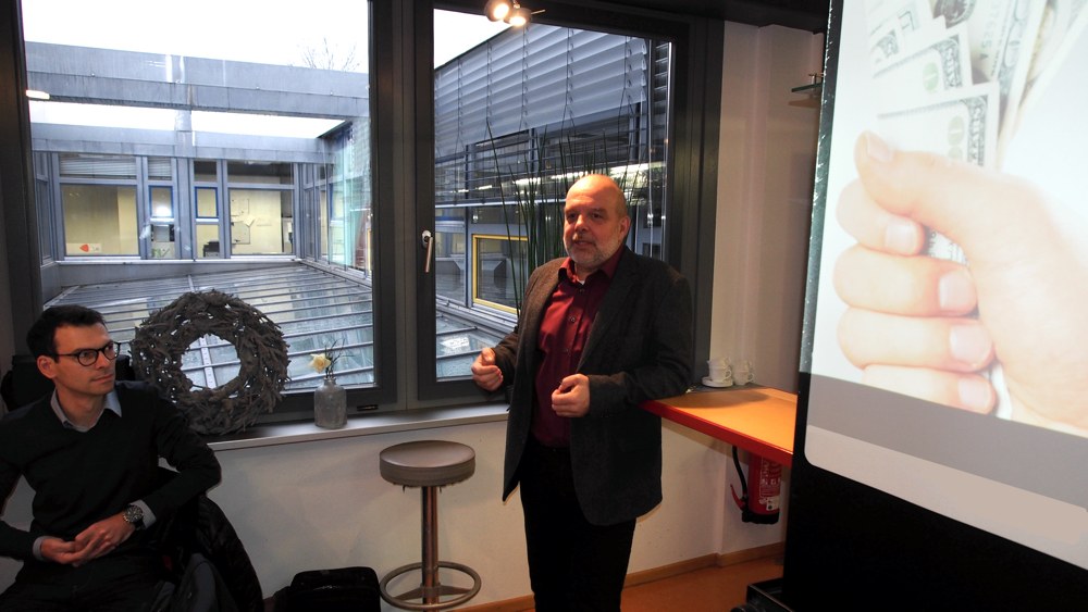 Regionalmanager Christoph Burkard begrüßte die Teilnehmer des Gründerfrühstücks