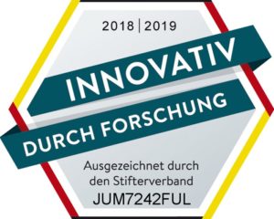 Das Siegel „Innovativ durch Forschung“ wird vom „Stifterverband für die Deutsche Wissenschaft“ vergeben.