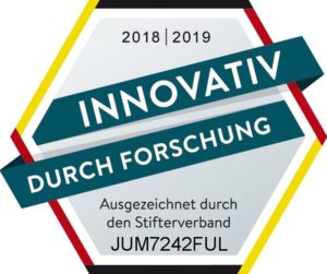 Das Siegel „Innovativ durch Forschung“ wird vom „Stifterverband für die Deutsche Wissenschaft“ vergeben.